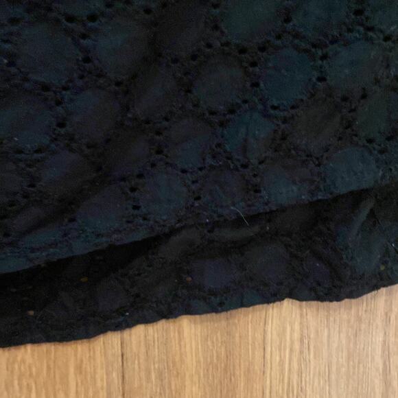 Motherhood Maternity Black Eyelet Sleeveless Midi Dress Sz S Cotton Tiered Hem - Picture 12 of 12